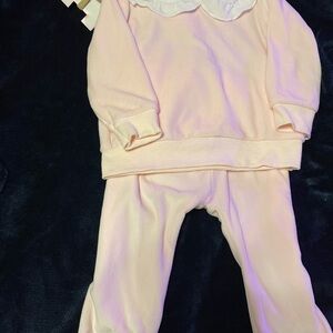Shabby Chic Pink and White Baby Romper